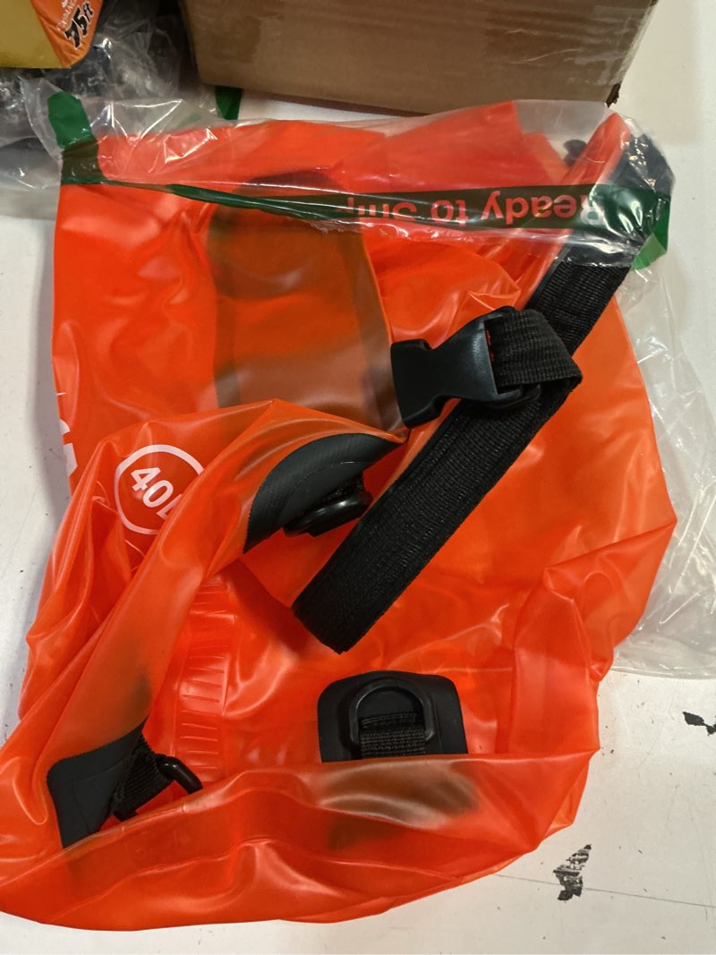 Condition photo showing As Is for heeta dry bag waterproof for women men, 5l/10l/20l/30l/40l roll top lightweight dry storage bag backpack with phone case for travel swimming boating kayaking paddle board camping beach accessories orange 40l