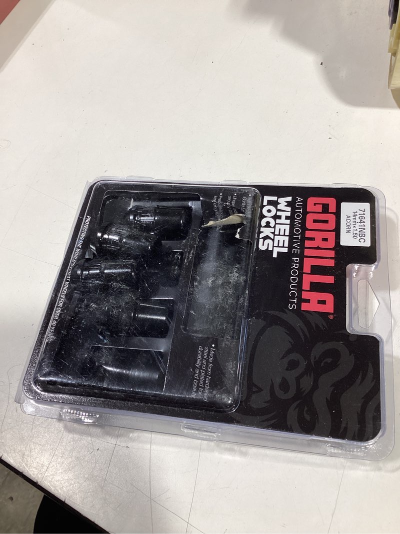 Condition photo showing As Is for gorilla automotive 71641nbc acorn black wheel locks (14mm x 1.50 thread size) - pack of 4