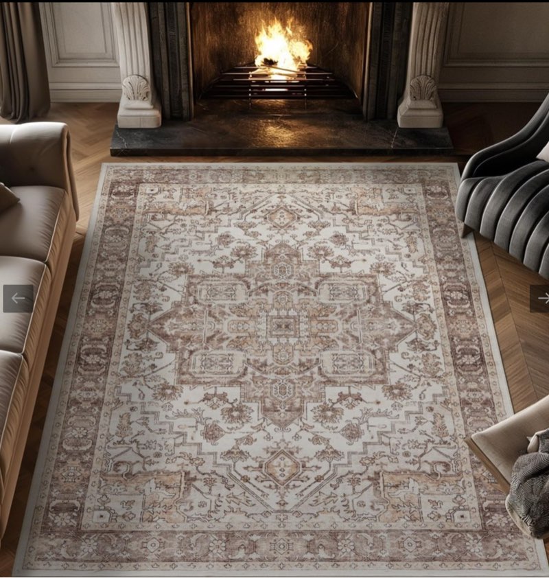 jinchan washable area rug 6x9 for living room ultra-thin soft vintage low pile non slip distressed r