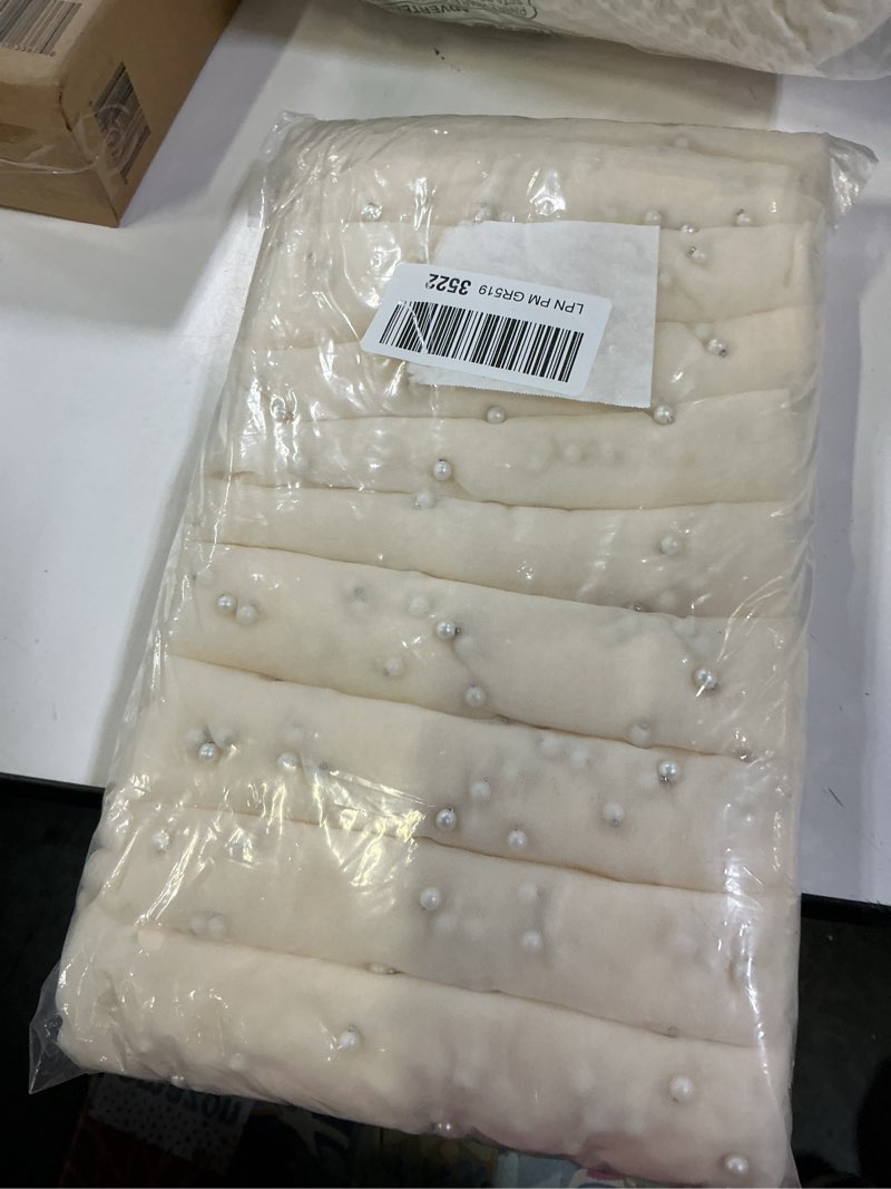 Condition photo showing New/Like New for artoid mode 10pcs pearl beige gauze table runner 120 inch 10ft, seasonal sheer dining holiday wedding birthday baby shower table decor for home party 28" x 120", 10pc beige