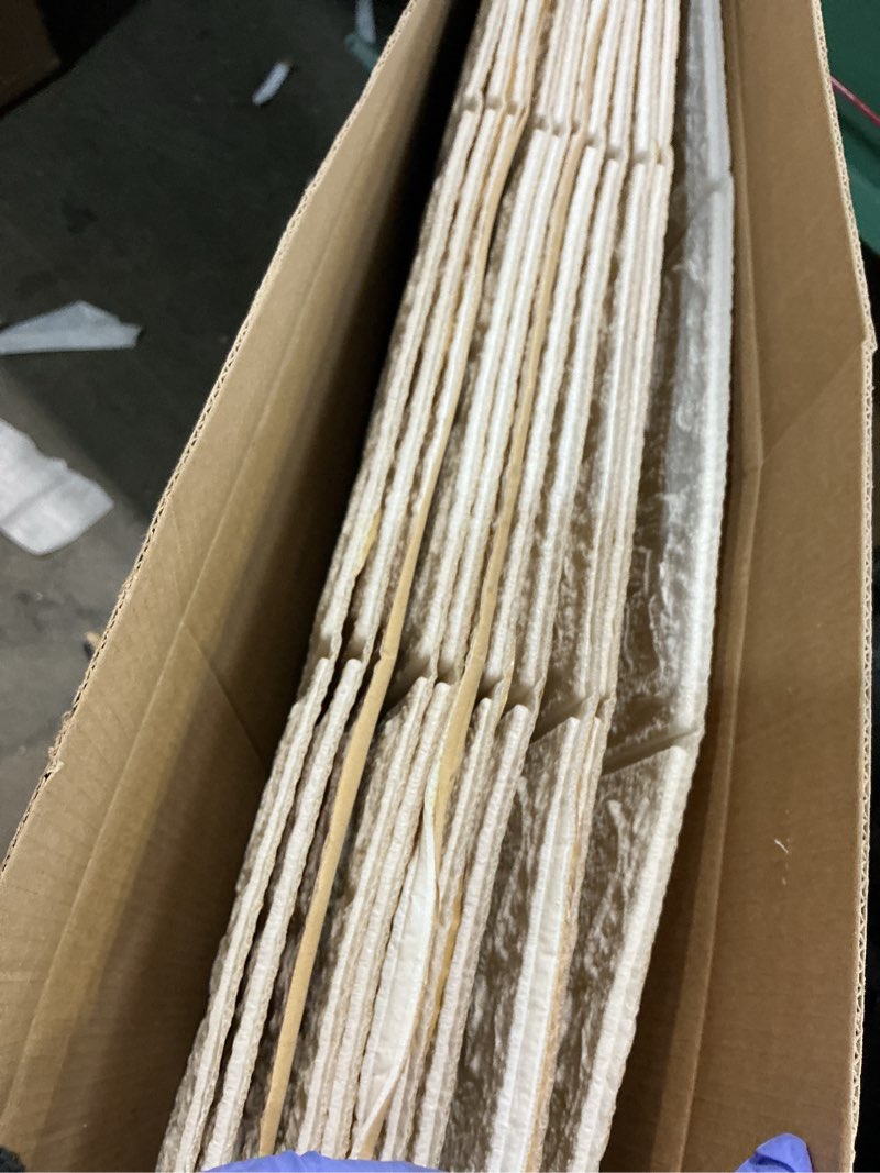 Condition photo showing As Is for 20Pcs 3D Wall Panels Peel and Stick - PE Foam DIY Self Adhesive, Waterproof, Perfect for Interior Wall Decor in Bedroom & Living Room - 3D Panels for Interior Wall Decor…