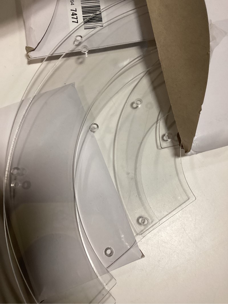 Condition photo showing Good Condition for 3 Tier Acrylic Display Risers 2 Pack, Half Moon Cupcake Stand, Clear Perfume Organizer, Dessert Stand for Display, Clear Display Stand for Food, Cupcake, Perfume, Collections