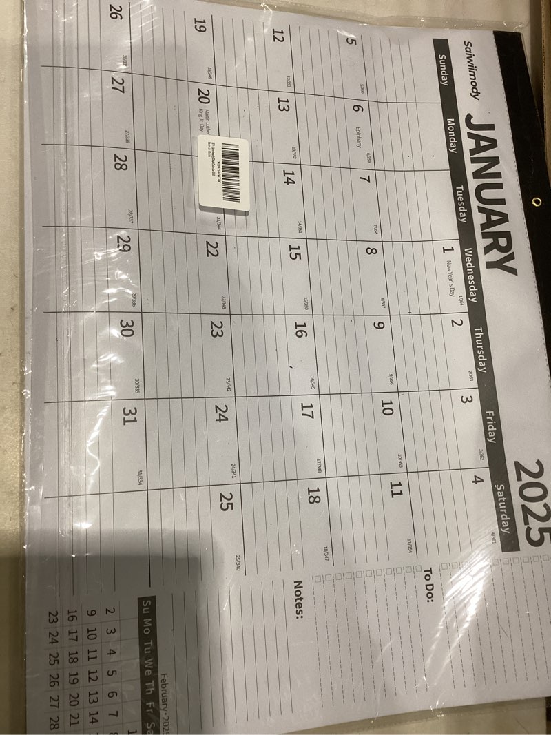 Condition photo showing New/Like New for Desk calendar 2025-2026 Large 22 x 17 inch with Clear Waterproof Cover Jan. 2025-Jul. 2026 18 Months Monthly Planner Schedule Organization, Black January Runs Until Dec 2026