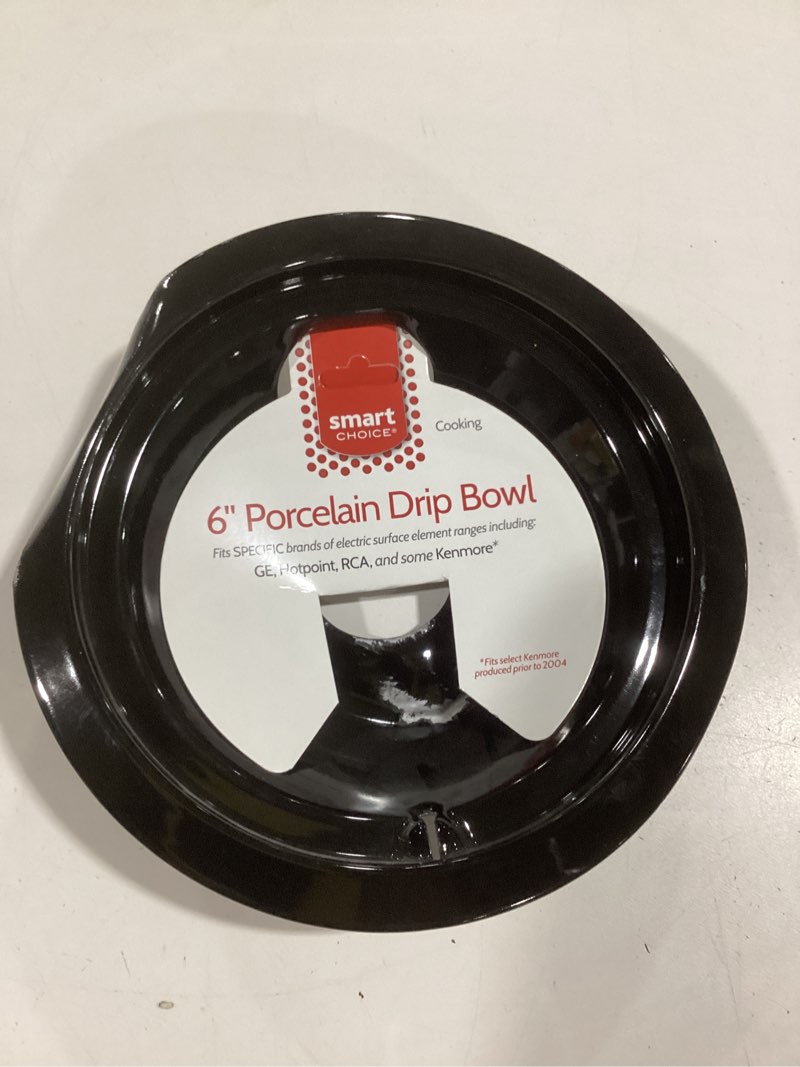 Condition photo showing As Is for 6 In. Drip Bowl In Black Porcelain - Fits Specific