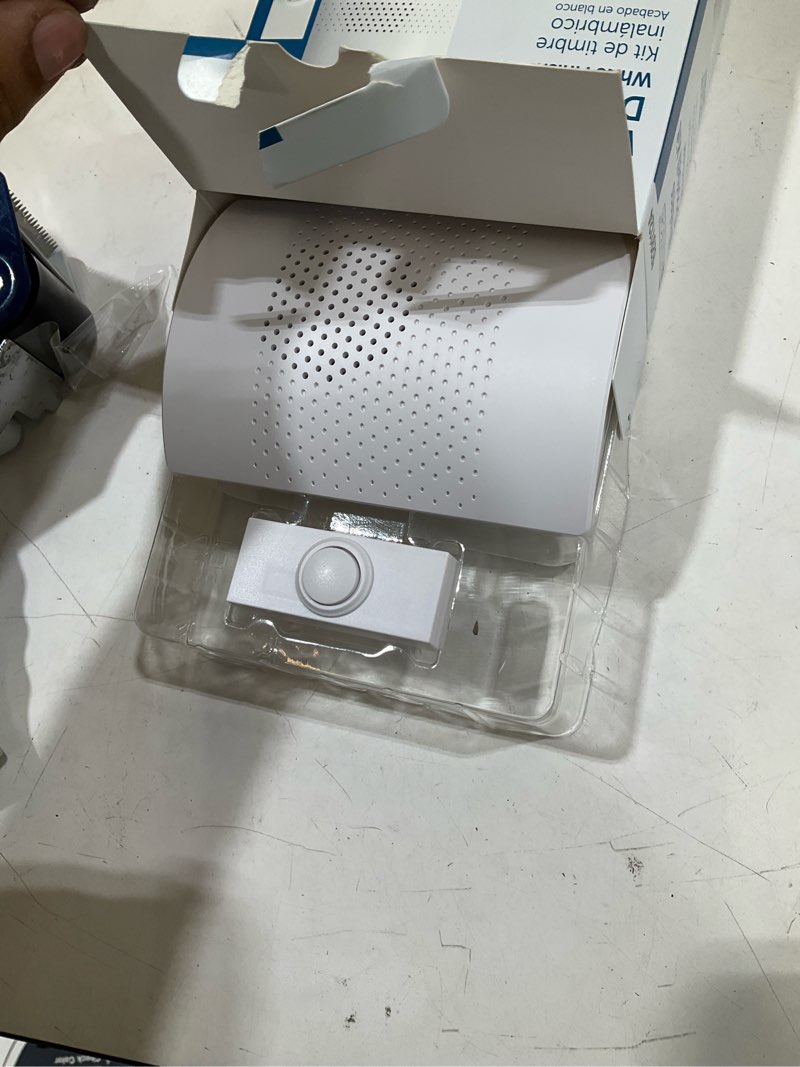 Condition photo showing As Is for utilitech white wireless doorbell kit