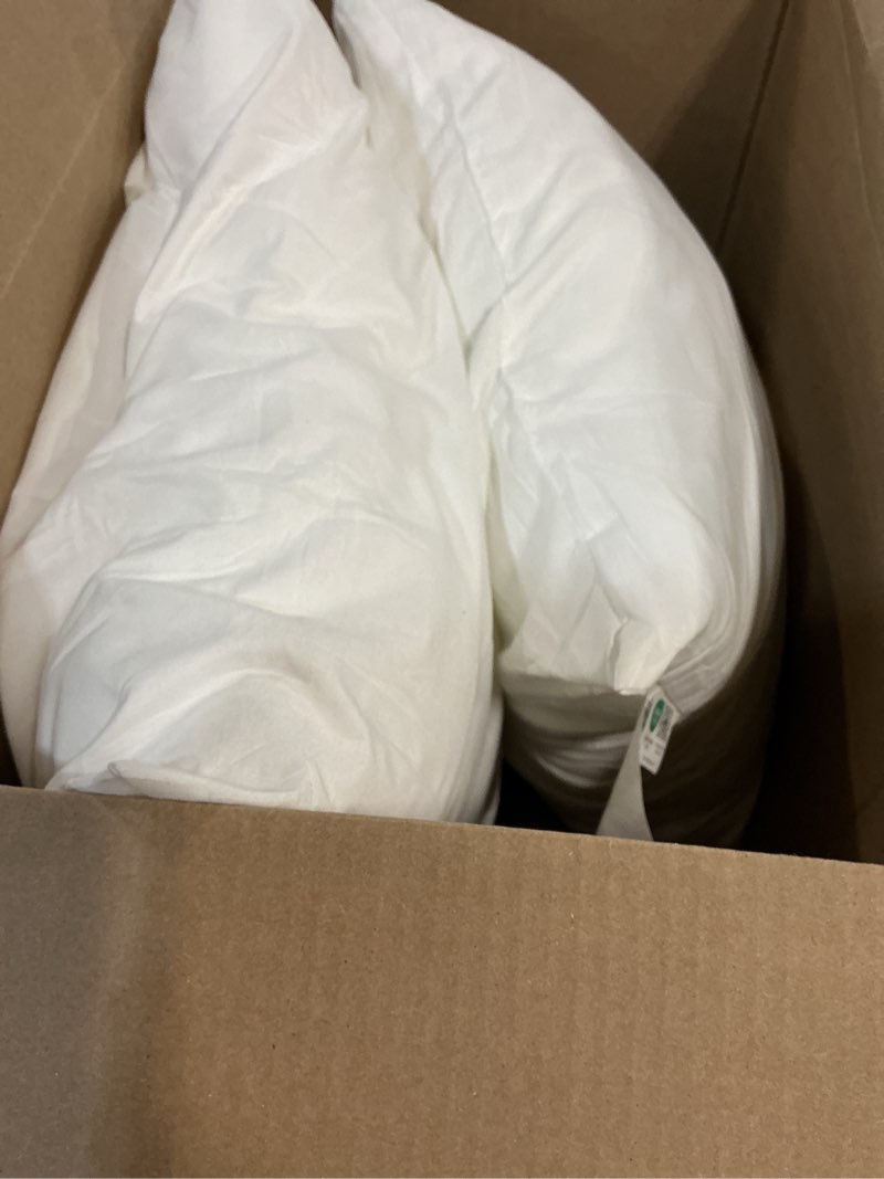 Condition photo showing Good Condition for throw pillows insert set of 2, white 18x18in pillow inserts with 100% cotton cover,bed and couch decorative stuffer pillows,indoor pillows for sofa 18x18 in