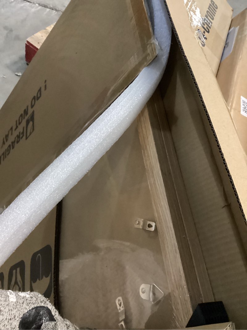Condition photo showing Good Condition for 24x36 poster frame set of 2, natural oak wood style - display 20x30 picture with mat or 24 x 36 poster without mat, wall mounting horizontal and vertical natural oak 24x36 in