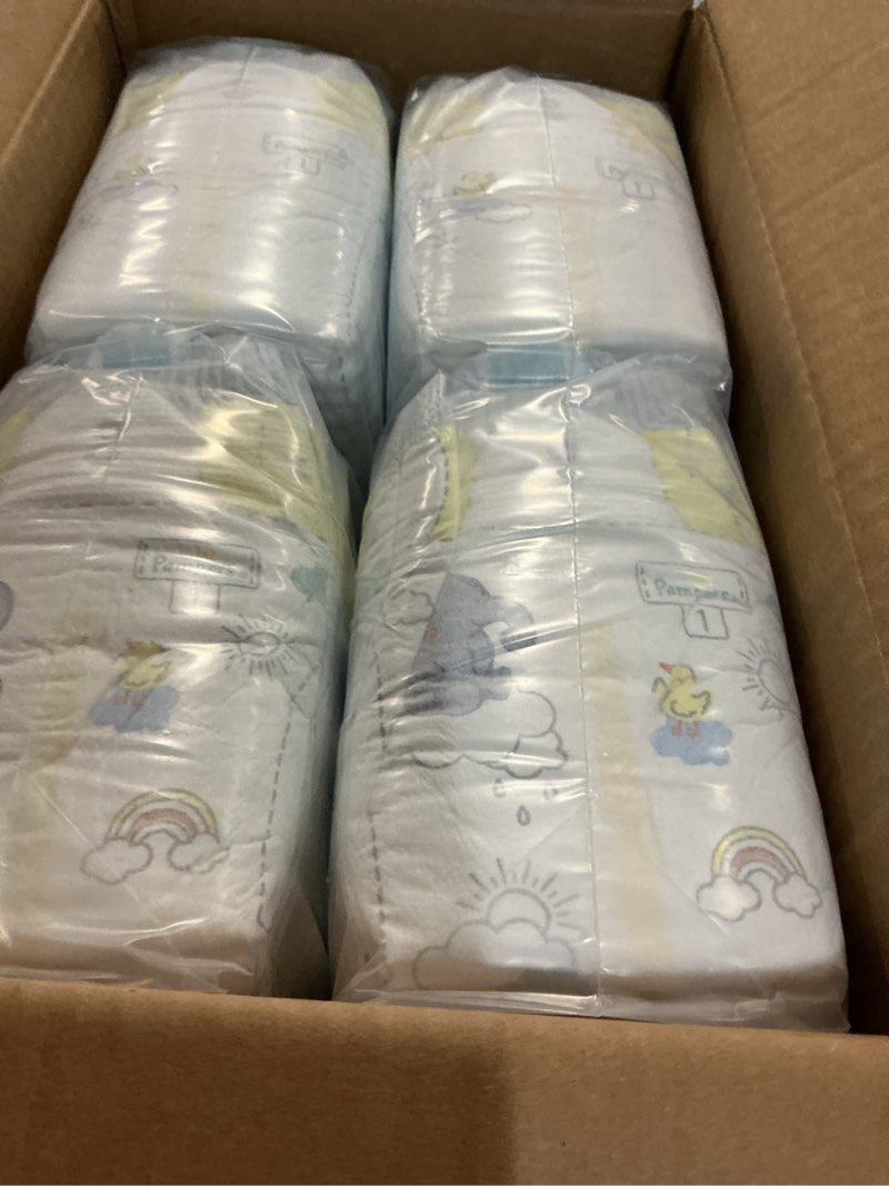 Condition photo showing New/Like New for pampers swaddlers diapers, size 1 (8-14 lbs), 164 count, fragrance free, hypoallergenic, absorbent, pediatrician recommended, skin safe size 1 164