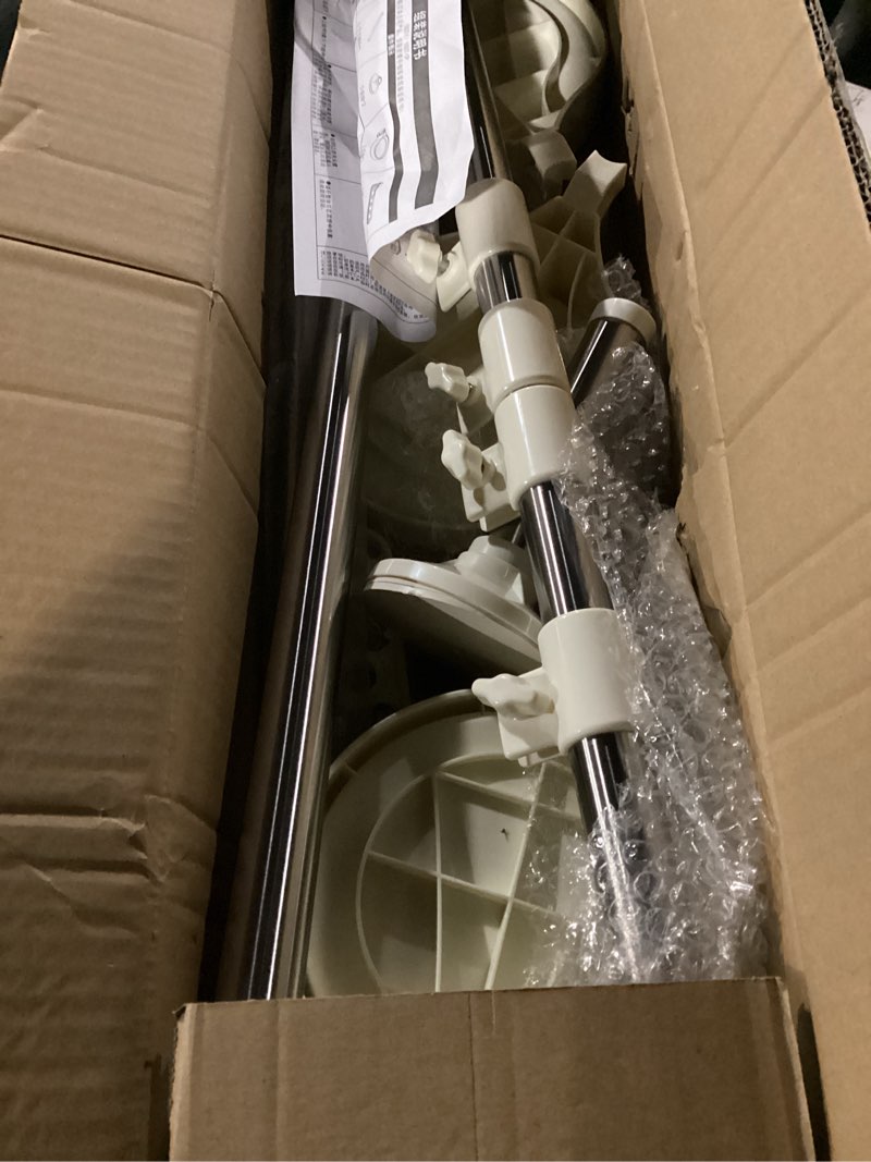 Condition photo showing Good Condition for hershii 4-tier indoor plant stand tension pole corner standing shelf adjustable stands for flower pots windowsill bathroom vanity display rack - ivory 3 trays & 1 hook ivory