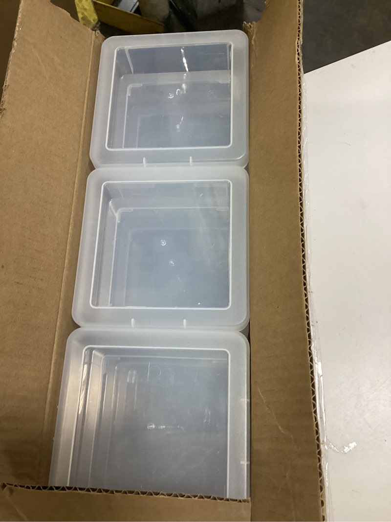 Condition photo showing Good Condition for novelinks Plastic Small Storage Bins with Lids for Organizing, Mini Clear Storage Containers and Stackable Storage Box Organizer for Pencil Boxes, Task Boxes, Crayon Boxes (18 Pack Small) 18 Pack Small -Clear