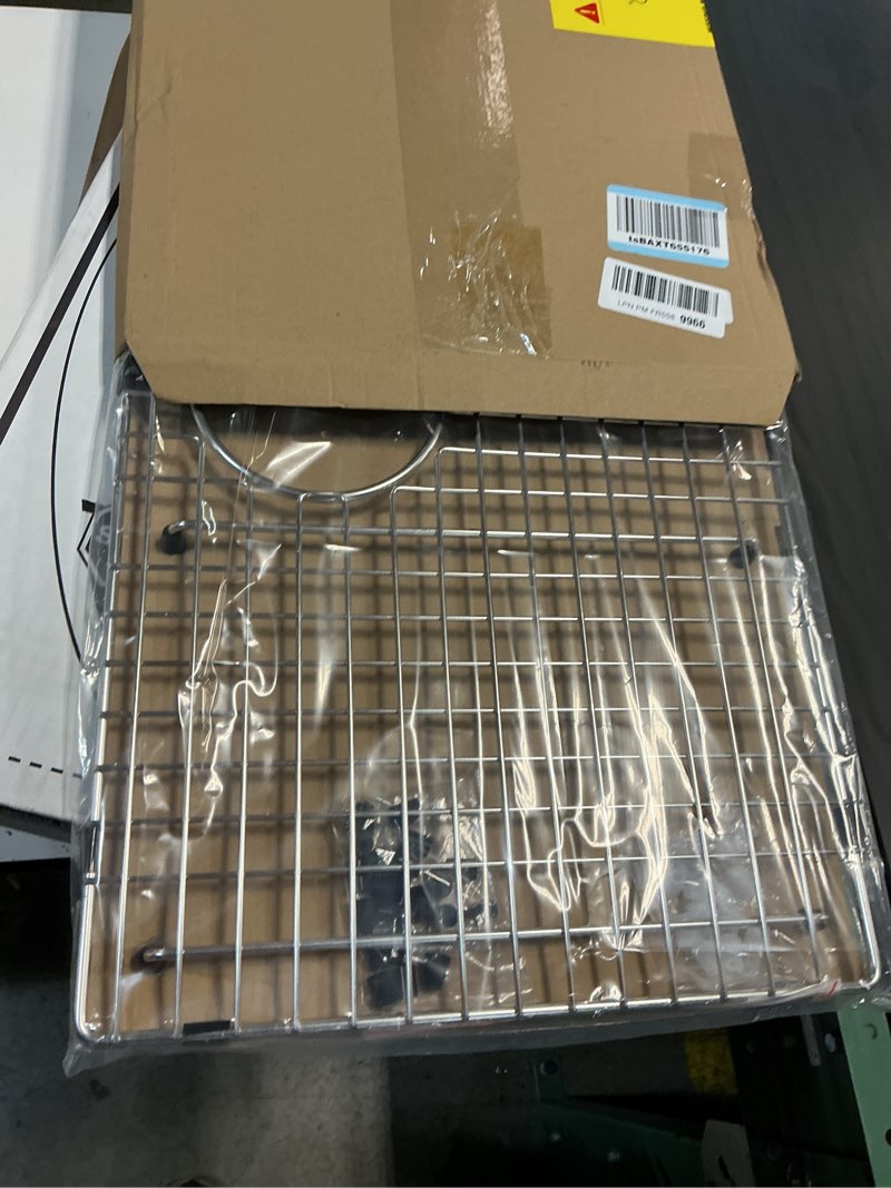 Condition photo showing New/Like New for serene valley sink bottom grid 25" x 14-7/16", rear drain with corner radius 3/8", sink protector ndg2515r