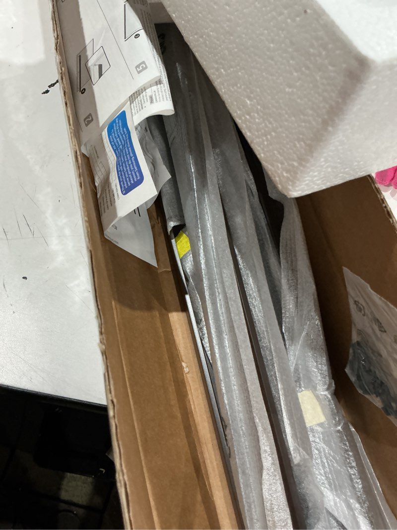 Condition photo showing As Is for samsung 50" the frame customizable bezel 2021–2025, modern brown magnetic frame trim kit for 50-inch qled art tv, easy snap-on wall-mount gallery style living room theater decor, with cleaning cloth