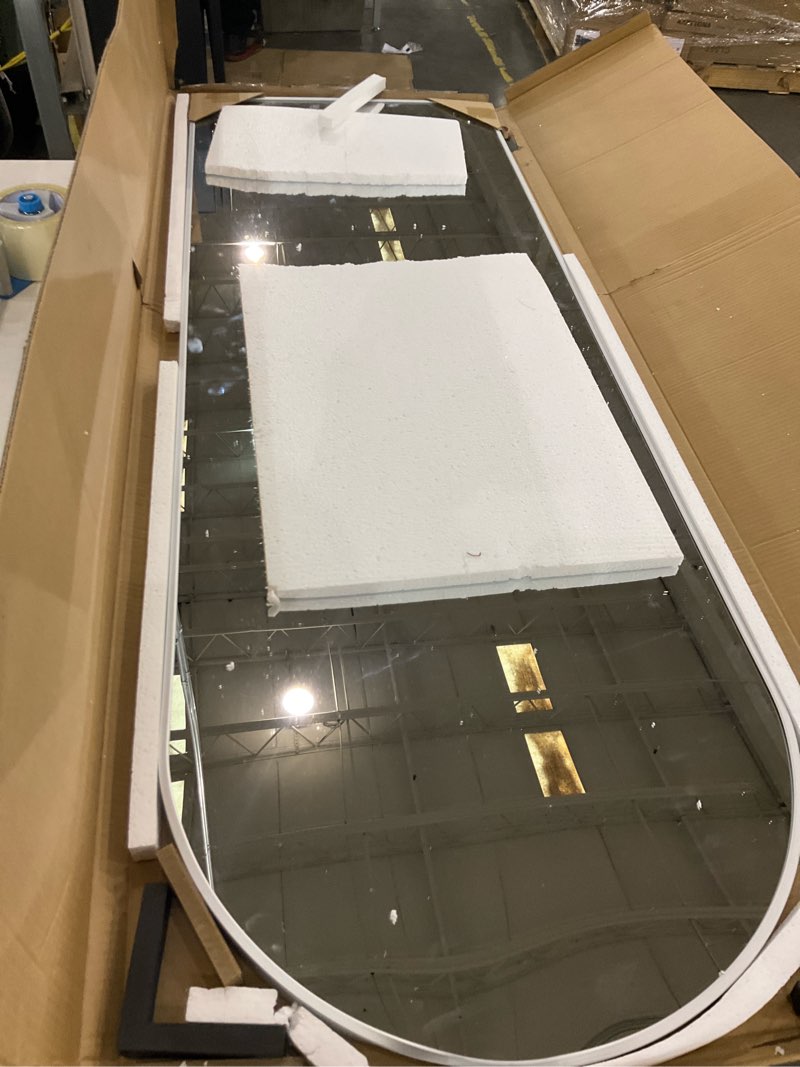 Condition photo showing Good Condition for Full Length Mirror, 58" x 18" Arched Full Body Mirror Large Standing Floor Mirrors, Mirrors for Bedroom, Bathroom, Living Room Standing or Wall Leaning, Gold Gold 58"L x 18"W Antique