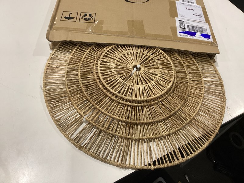 Condition photo showing New/Like New for CHI AN HOME 18 Inch Boho Wall Decor – Set of 5 Woven Jute Wall Baskets, Boho Wall Art & Decorative Basket Set, Farmhouse Wall Hanging, Handwoven Wall Plates for Living Room, Bedroom – 18", 14", 11", 8", 7" Set of 5 - Large