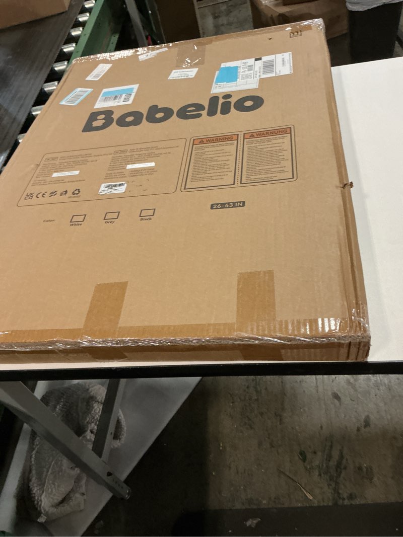 Condition photo showing Good Condition for Babelio 34" Extra Tall Baby/Dog Gate with No Threshold Design Walk Thru Door, 26-43" Auto Close Safety Gate for Babies, Elders and Pets, Fits Doorways, Stairs, and Entryways, Black Wood Pattern Black Wood Pattern - B17 26-43" W, 34" H