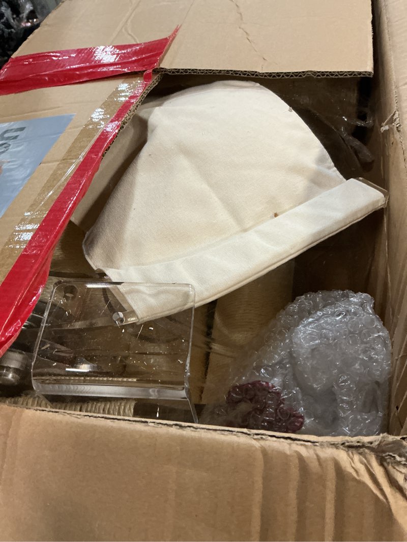 Condition photo showing As Is for Floor to Ceiling Cat Tree, Acrylic Top Support PlateTall Cat Tower Natural Sisal Rope Scratching Post, Adjustable Height 55-103 Inches, Multi-Platform Activity Center