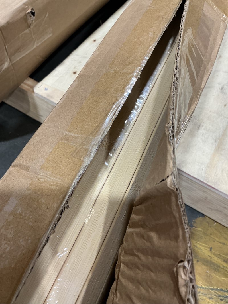 Condition photo showing Good Condition for 2 pack bamboo wall panel for interior wall decor, renewable pole wrap wainscoting roll bamboo covering paneling for wall ceiling office bedroom living room (48" h x 96" l, raw) 2 raw-48"x96"