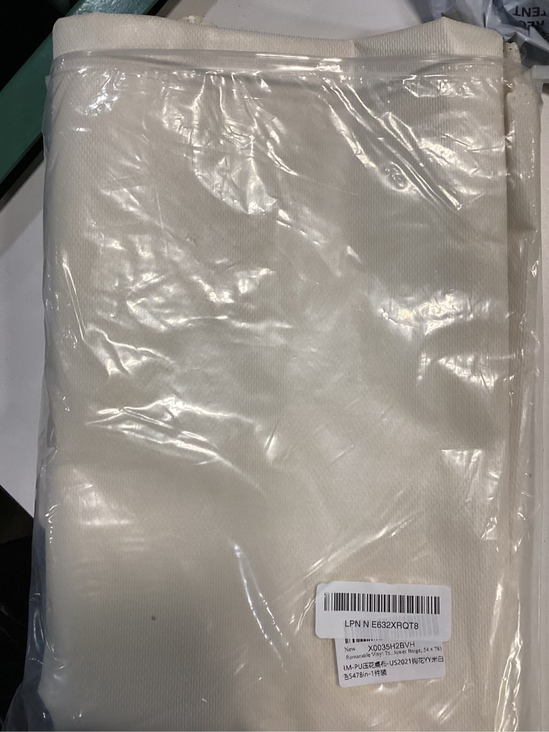 Condition photo showing New/Like New for romanstile rectangle vinyl tablecloth,100% waterproof heavy duty oil spill proof stain resistant plastic pu table cover with flannel backing for kitchen, dining (flower beige, 54 x 78) flower beige 54" x 78" (rectangular)