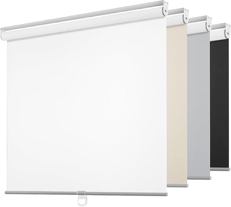 ChrisDowa Cordless Blackout Roller Shades for Windows, Thermal Insulated UV Protection Pull Down Sha