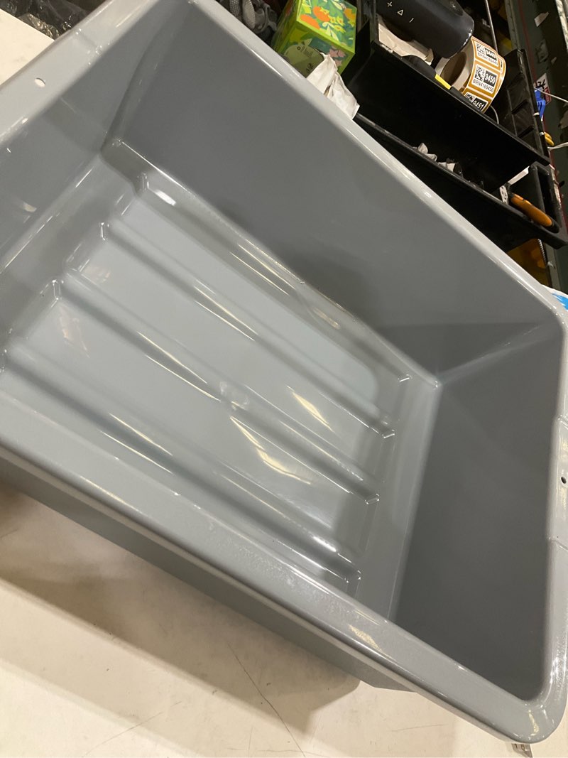 Condition photo showing Good Condition for rubbermaid fg335192gray utility tote box without lid