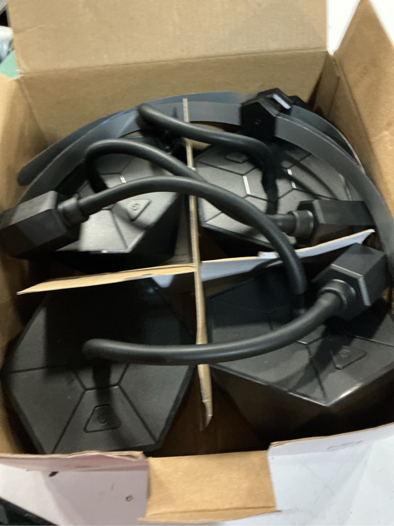 Condition photo showing Good Condition for fly fans for tables, fly repellent fan outdoor indoor keep flies away, fly repellent fans for tables with holographic blades for picnic, party, restaurant, kitchen, and bbq, 4 pack black