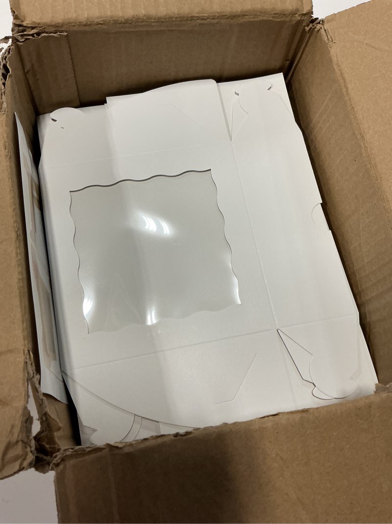 Condition photo showing Good Condition for RomanticBaking 101PCS 5x5x2 Inch Cookies Boxes with Clear Window for Bakery, Strawberries, Chocolate Bomb, Cakesickle, Mini Cake, Cinnamon Roll 101 5x5x2½"