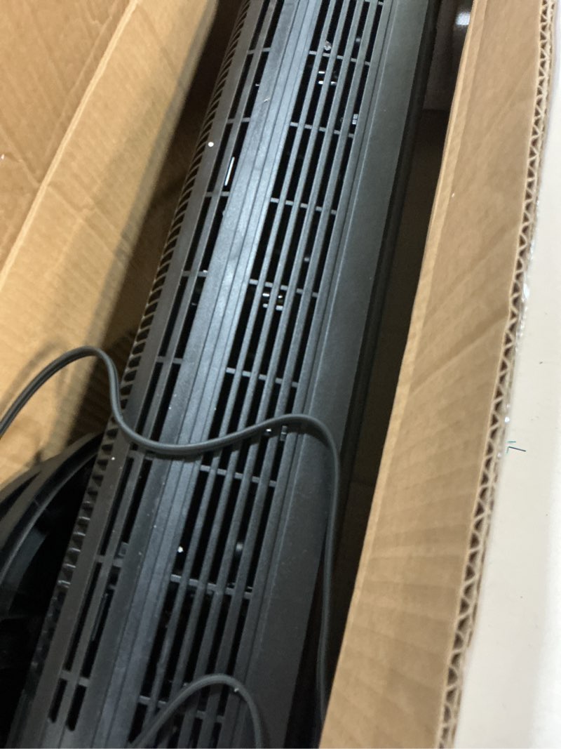 Condition photo showing As Is for Dreo Tower Fan for Bedroom, 2026 Upgraded DC Motor, 28ft/s High Velocity, 20dB Ultra Quiet Standing Fan, 8 Speeds 4 Modes, 90° Oscillating Bladeless Fan for Indoors, Floor Fans with Remote, Black