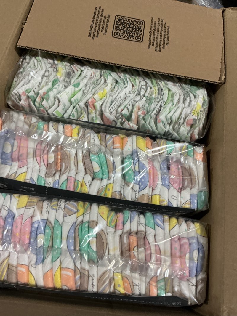 Condition photo showing Good Condition for the honest company comfort dry disposable diapers for sensitive skin, hypoallergenic, barnyard babies + donut grow up, super club box size 3 (16–28 lbs), 120 count size 3 (120 count) barnyard babies + donut grow up