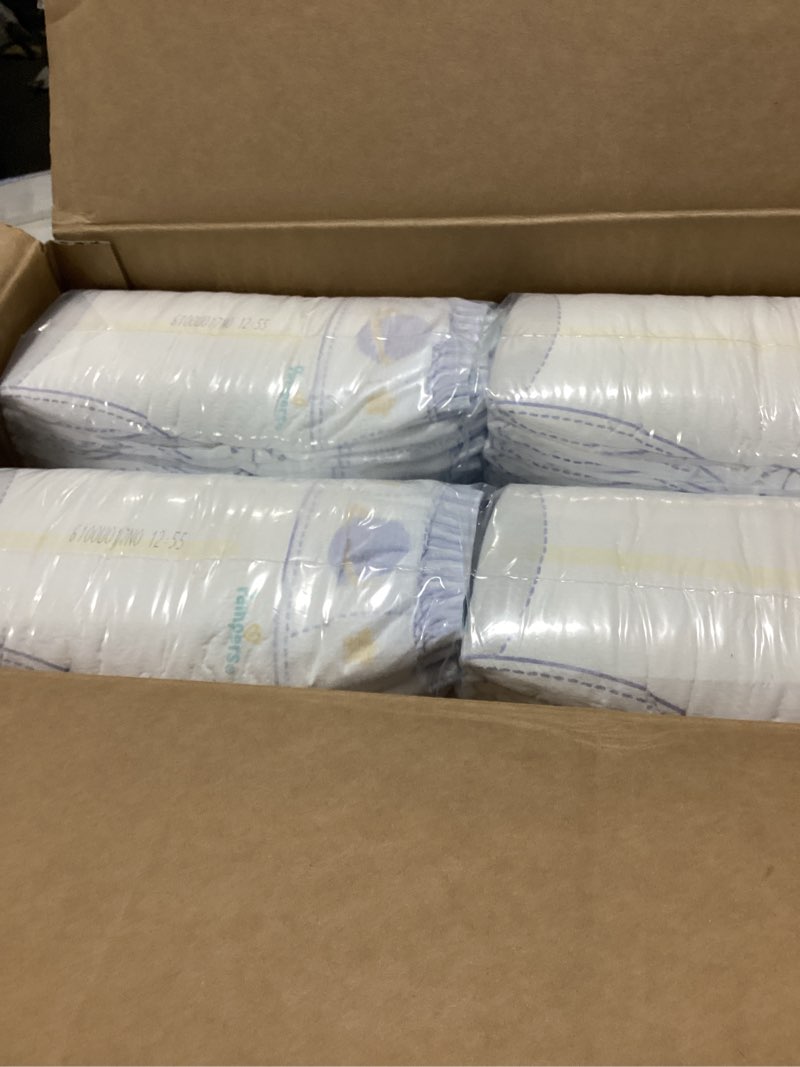 Condition photo showing As Is for pampers zzz overnight diapers, size 5 (27+ lbs), 88 count, nighttime protection disposable baby diaper, night time leak and skin protection size 5 88