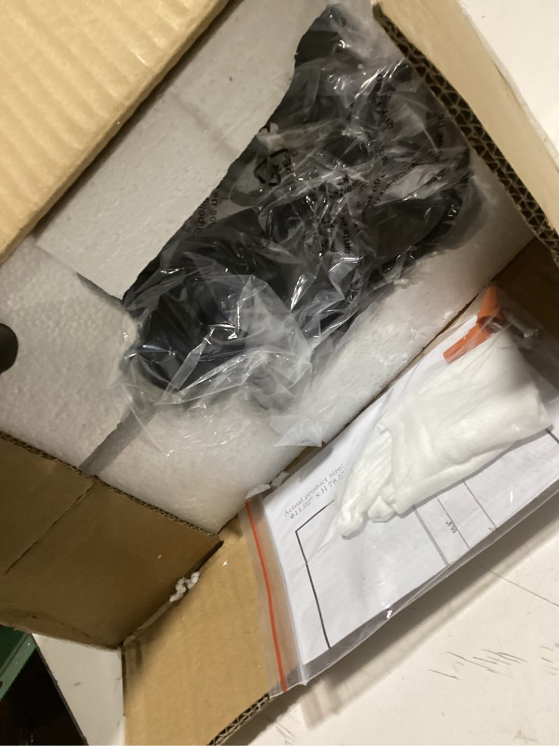 Condition photo showing Good Condition for Glass Pendant Light?Black Pendant Light Fixtures with Seeded Glass Shade, Adjustable Height Hanging Lights for Hallway, Kitchen Island, Dinning Room?Bulb not Included?