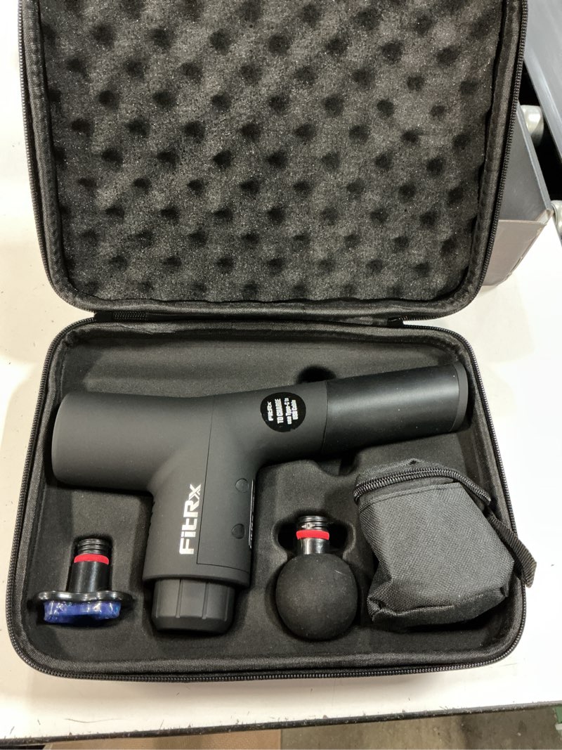Condition photo showing Good Condition for fitrx massage gun handheld deep tissue percussion massager with 6 speeds and 4 swappable heads for premium neck back & muscle relief