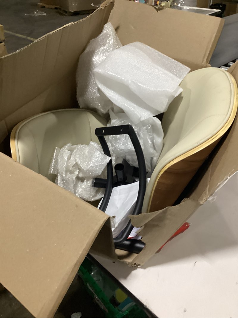 Condition photo showing As Is for bv home office chair no arms with wheels, armless small desk chair,task computer office desk chair for casual office small space,study room,reading room(beige)