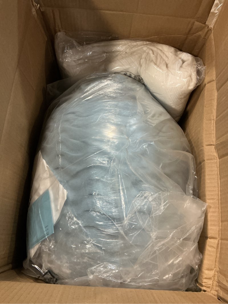 Condition photo showing Good Condition for 2" tranquility convoluted mattress topper with cover - king blue king