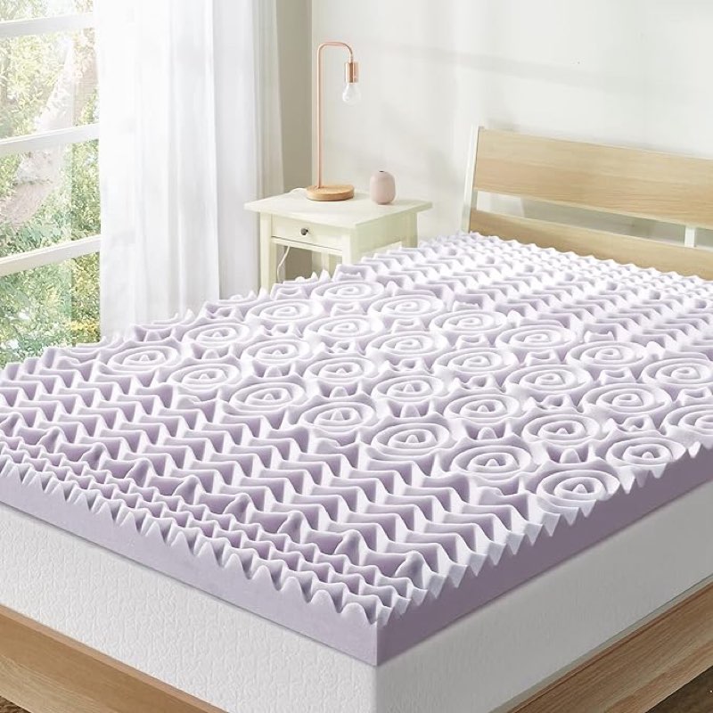  similar mellow 3 inch 5-zone memory foam mattress topper, soothing lavender infusion, dorm essentials, full