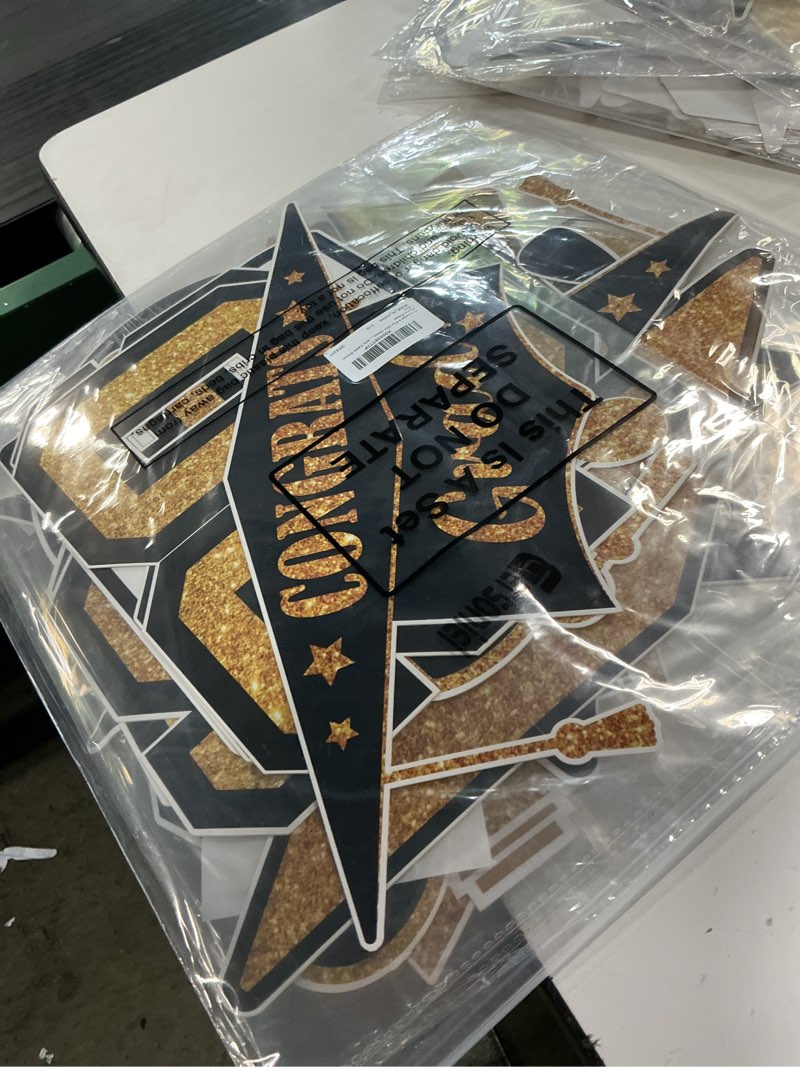 Condition photo showing Good Condition for gersoniel 4 pcs 2026 graduation party decorations congrats grad table centerpiece 32 inch graduation cake topper black and gold centerpieces for tables diy photo props