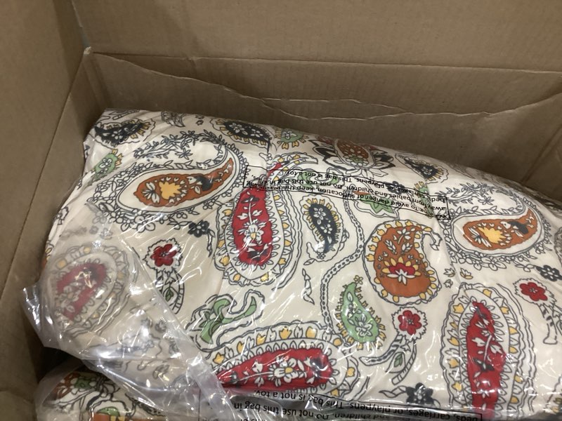 Condition photo showing Good Condition for magpie fabrics outdoor/indoor tufted seat cushion with ties, tatami floor pillow meditation, waterproof patio chair pads for room garden balcony office decor(19"x19", 2 pack, paisley red beige)