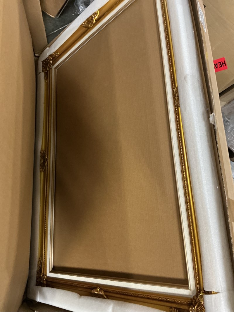 Condition photo showing Good Condition for classic 24x36 inch picture frames: ornate gold 36x24 poster frames for canvas photo painting, artwork, wooden antique gallery wall 24 x36 frames without acrylic glass and backing 24"x36" gold04
