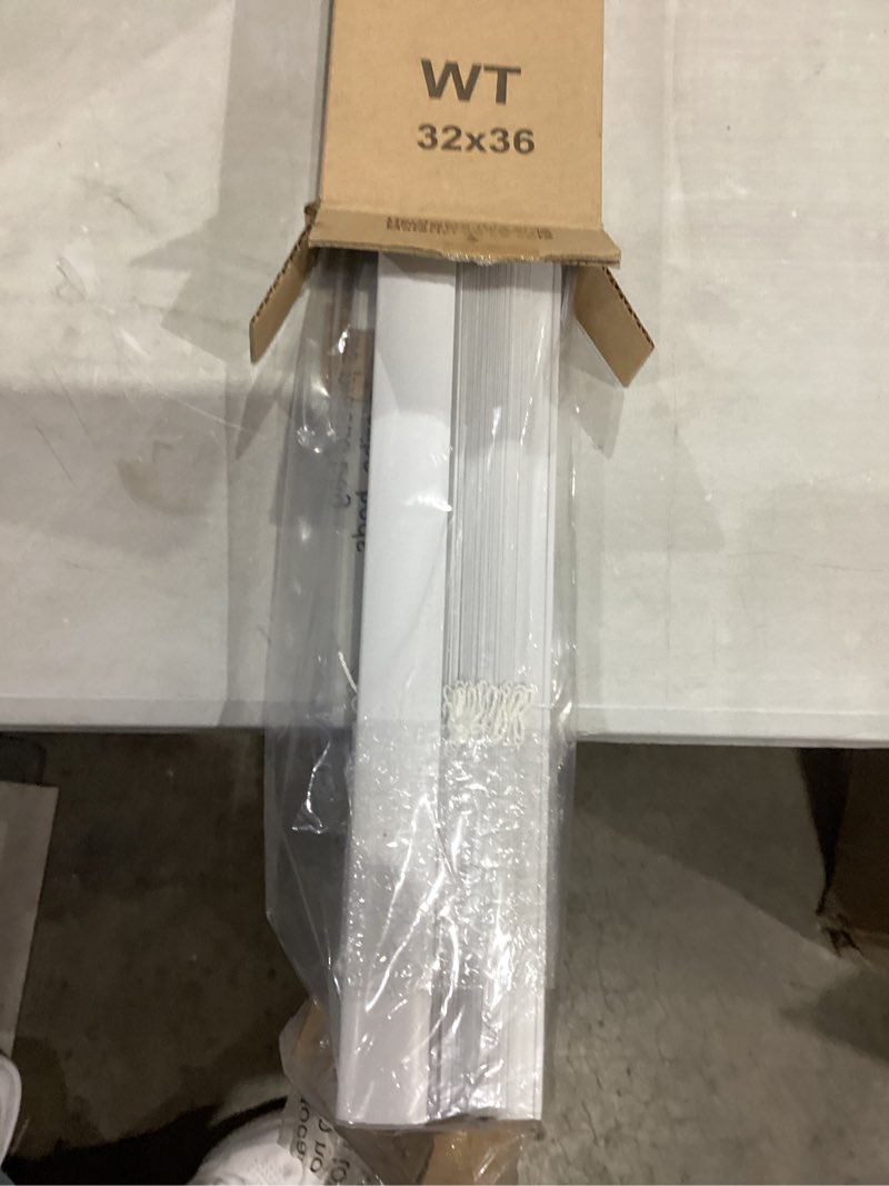 Condition photo showing New/Like New for LazBlinds Cordless White 1" Room Darkening Vinyl Mini Blinds, 32" W X 36" H Horizontal Window Blinds for Home, Cordless Shades for Indoor Windows White 32"W X 36"H