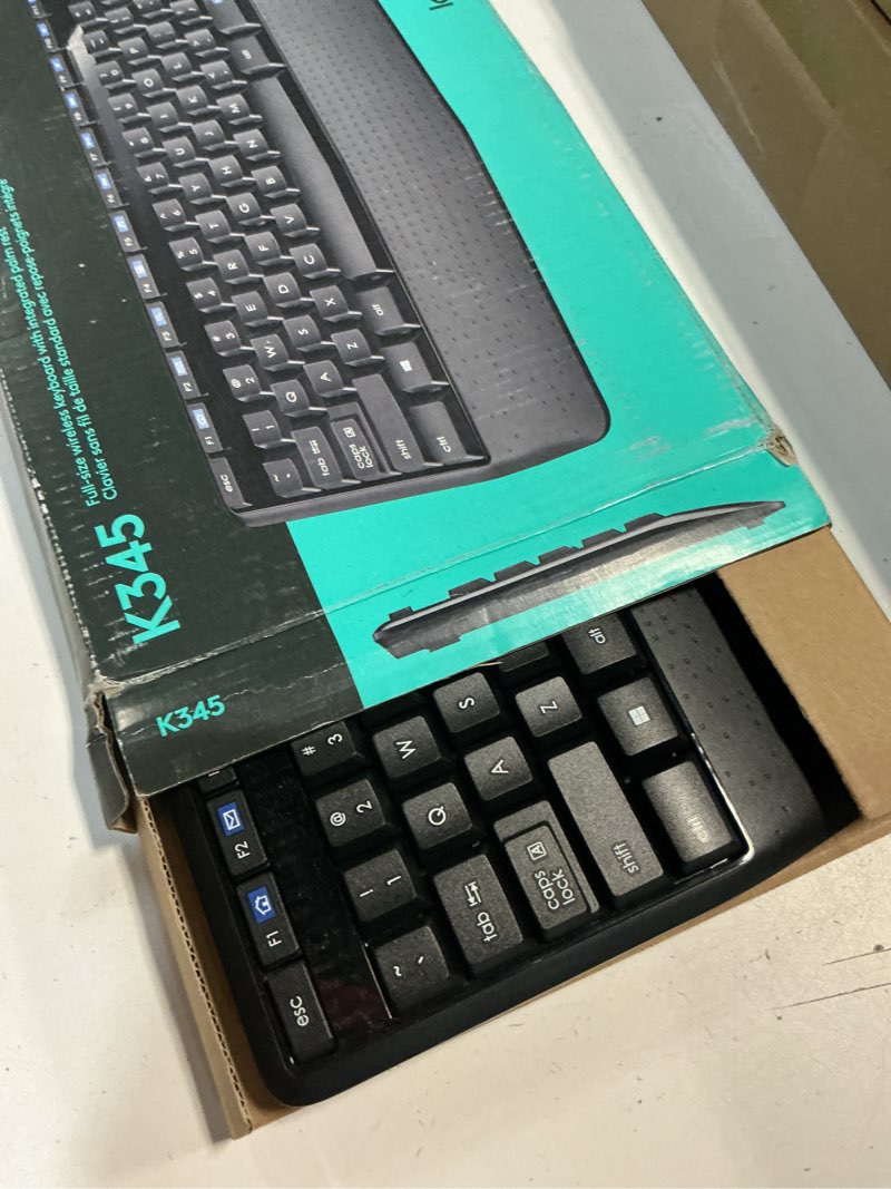 Condition photo showing Good Condition for logitech k345 wireless keyboard - full-sized keyboard with palm rest, 2.4 ghz wireless usb receiver - for pc, laptop keyboard 1 pack