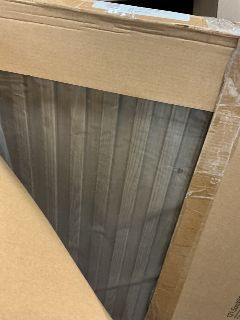 Condition photo showing Good Condition for art3d 12-pack slat design 3d wall panels for interior wall decor, 2x4 ft pvc decorative drop ceiling tiles - walnut 24 x 48in. oblong - walnut 12