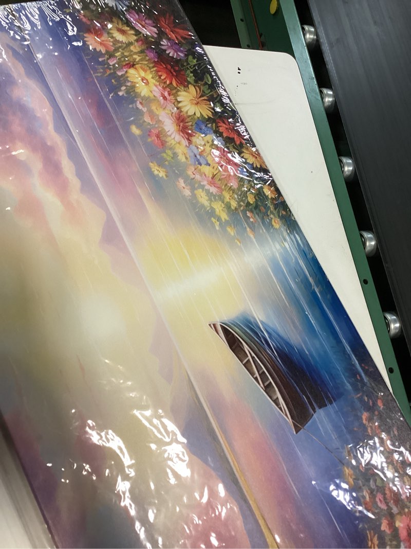 Condition photo showing New/Like New for Zoyotago Wall Art Large Landscape Sunrise Artwork Blue Wall Art Modern Wall Decor for Living Room Bedroom Office Home Decor Canvas Prints 20x40 Inch 20"L x 40"W blue