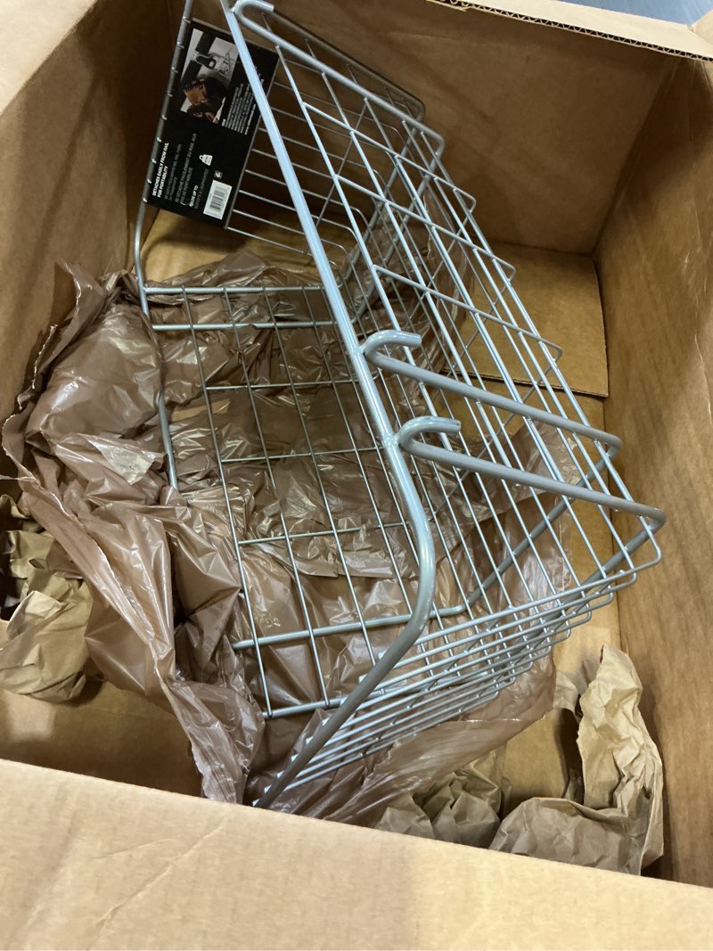Condition photo showing Good Condition for Rubbermaid Garage FastTrack Wire Mesh Basket Wall Mounted Storage System Holds up to 50 pounds Satin Nickel for Tool/Toy/Sports Equipment