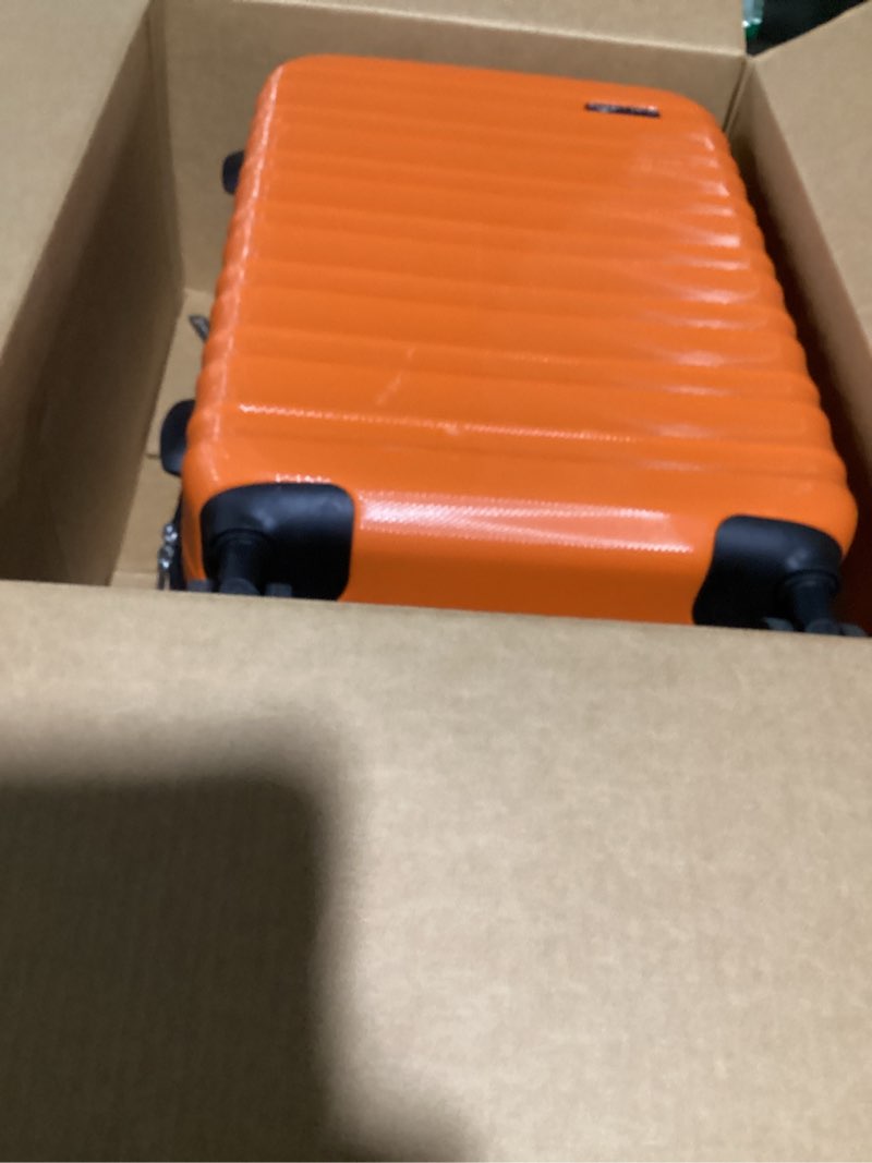 Condition photo showing Good Condition for (similar to) flight knight 24x16x10 expandable carry on suitcase hardside tsa lock usb c lightweight luggage silent double spinner wheels maximum overhead carry-on bag for virgin south west approved orange 24x16x10\" orange