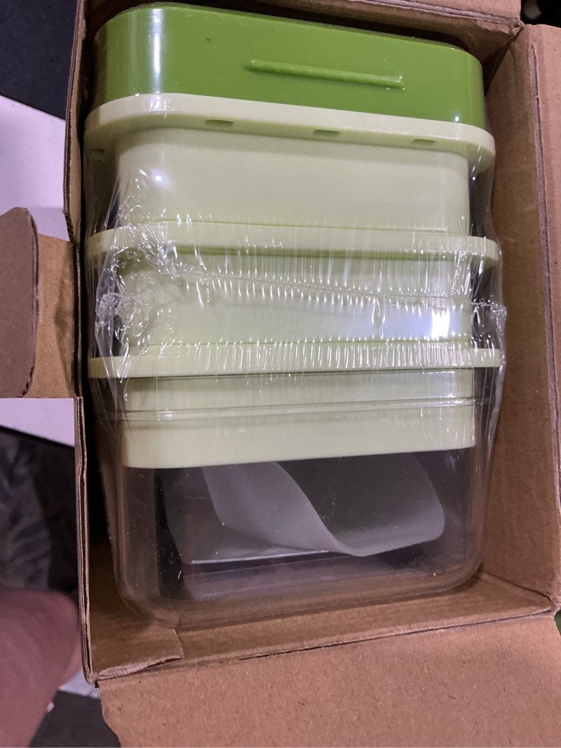 Condition photo showing Good Condition for phinox ice cube tray with lid and bin, 3 pack plastic ice cube tray molds, 84 pcs ice trays for freezer, chilling drinks, whiskey & cocktails, with ice container and ice scoop, bpa-free green 0.8"-3tier