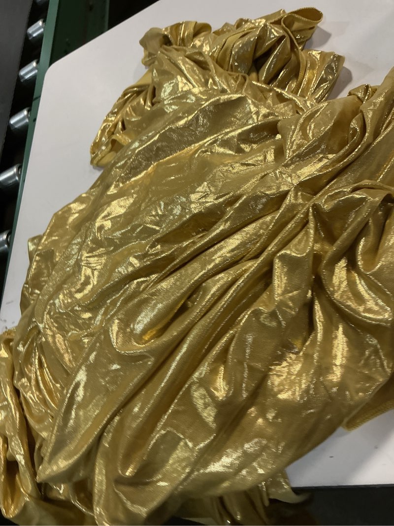 Condition photo showing As Is for 10x10 ft gold sequin backdrop curtain panels for parties, wrinkle free glitter photo backdrop drapes 2 panels 5x10ft shimmer back drop cloth for wedding birthday christmas photography background 5ftx10ft(2 panels) gold