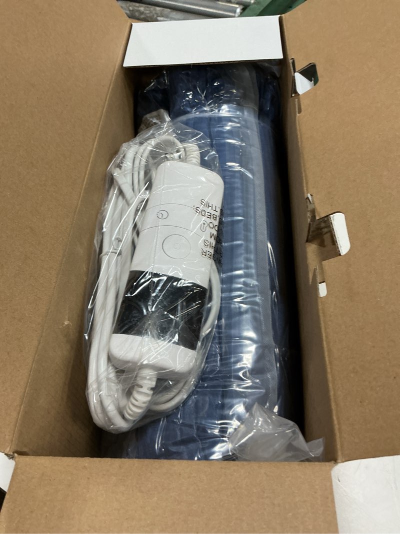 Condition photo showing New/Like New for electric blanket queen, 84"x90" heated blanket with dual control, over-heat protection, 10 heating levels &1-8 hour 5 time settings, auto-off, flannel & sherpa blanket fast heating, etl certification blue 84‘’x90‘’