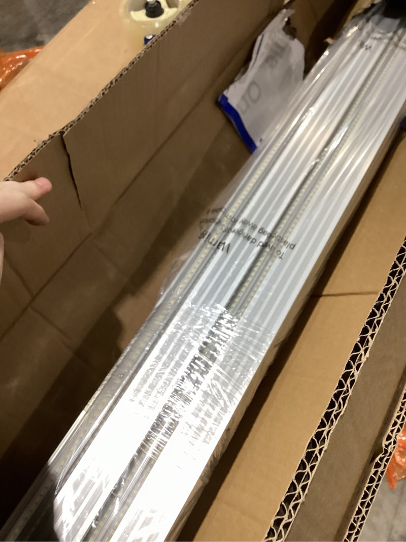 Barrina LED Shop Lights, 8FT 100W 15000LM 6500K, Super Bright White, V Shape, Clear Cover, High Outp