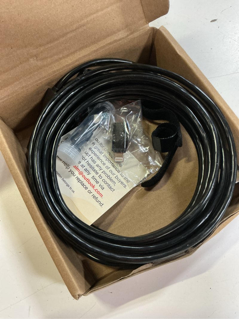 Condition photo showing Good Condition for [dual-lens] endoscope camera with light, 1920p hd borescope with 8+1 adjustable led lights, ip67 waterproof 16.5ft semi-rigid snake cord inspection camera for iphone, ipad and android phone (type c) 1-interface