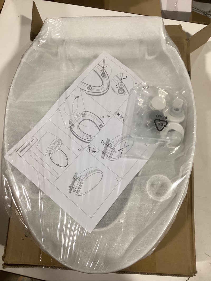 Condition photo showing New/Like New for Elevated Toilet seat 3 inch, Elongated Toilet seat risers for Seniors, Slow Close, Heavy Duty, Never Loosen, Raised Toilet seat Elongated Bowl, White(18.5”)