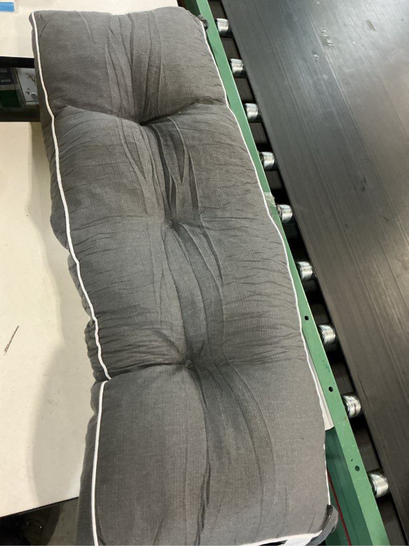 Condition photo showing Good Condition for favoyard outdoor bench cushion 48 x 16 inch water-resistant & 3-year fade resistant patio furniture cushions tufted garden seat pads for indoor/outdoor porch sofa settee couch with ties, dark grey dark grey 48 x 16 in